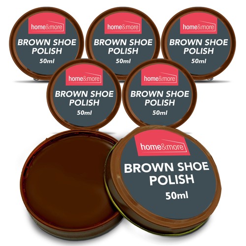 6pk wax shoe polish brown - brown, x